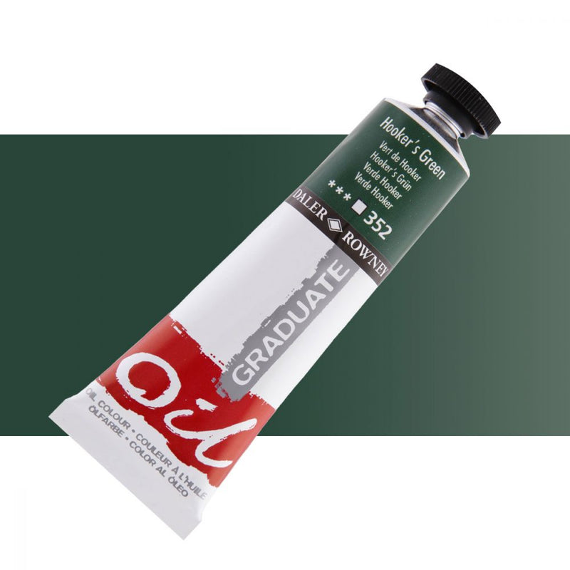 Daler-Rowney Graduate Oil Colour Paint Metal Tube (38ml, Hooker’s Green-352), Pack of 1