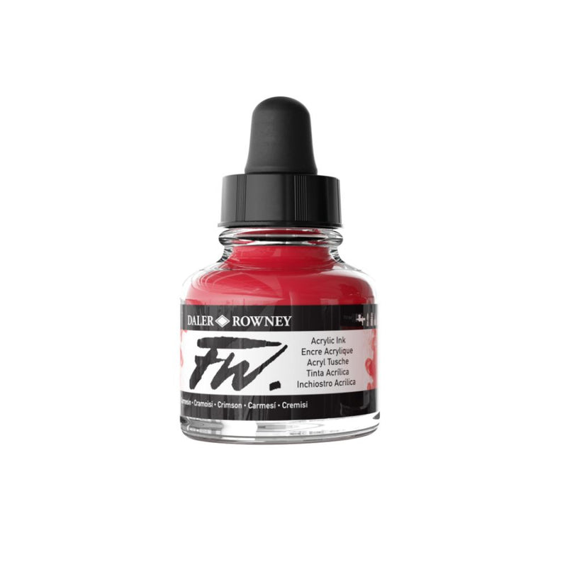 Daler-Rowney FW Acrylic Ink Bottle (29.5ml, Flame Red-517), Pack of 1