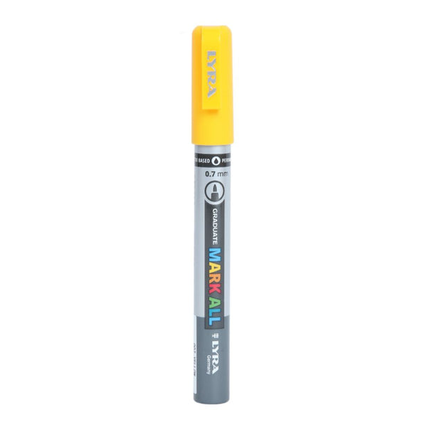 Lyra Graduate Mark All 0.7mm Permanent Art Marker (Yellow, Pack of 6)