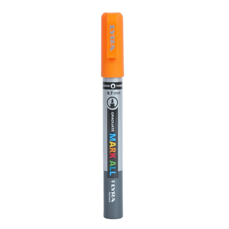 Lyra Graduate Mark All 0.7mm Permanent Art Marker (Orange, Pack of 6)