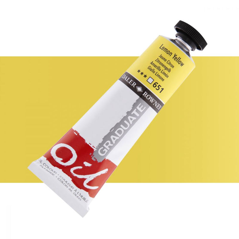 Daler-Rowney Graduate Oil Colour Paint Metal Tube (38ml, Lemon Yellow-651), Pack of 1