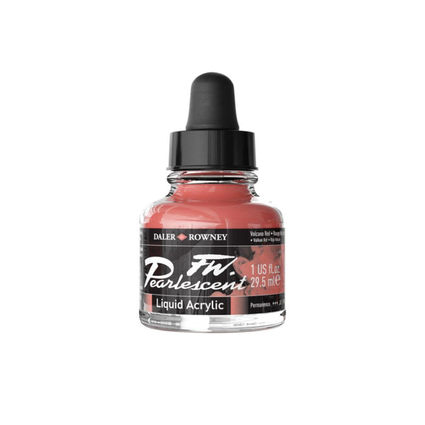 Daler-Rowney FW Pearlescent Ink Bottle (29.5ml, Volcano Red-123), Pack of 1