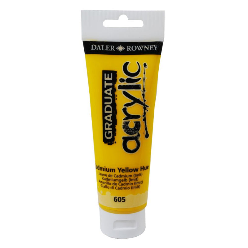 Daler-Rowney Graduate Acrylic Colour Paint Tube (75ml, Cadmium Yellow Hue-605), Pack of 1
