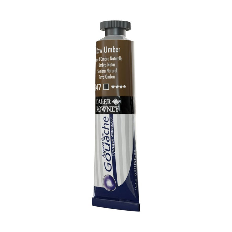 Daler-Rowney Aquafine Gouache Opaque Watercolour Metal tube (15ml, Raw Umber-247), Pack of 1