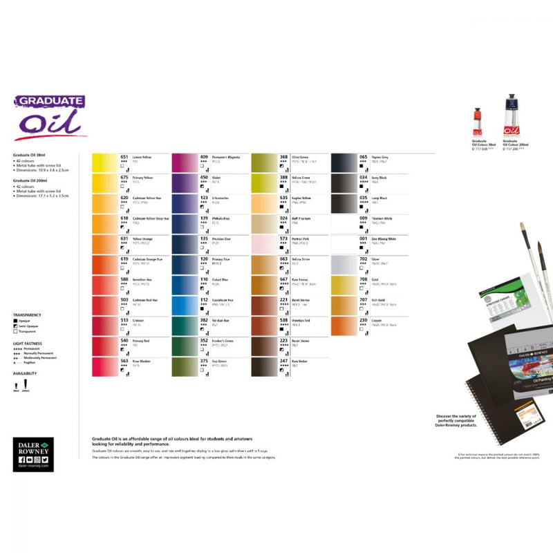 Daler-Rowney Graduate Oil Colour Paint Metal Tube (200ml, Zinc Mixing White-001) Pack of 1