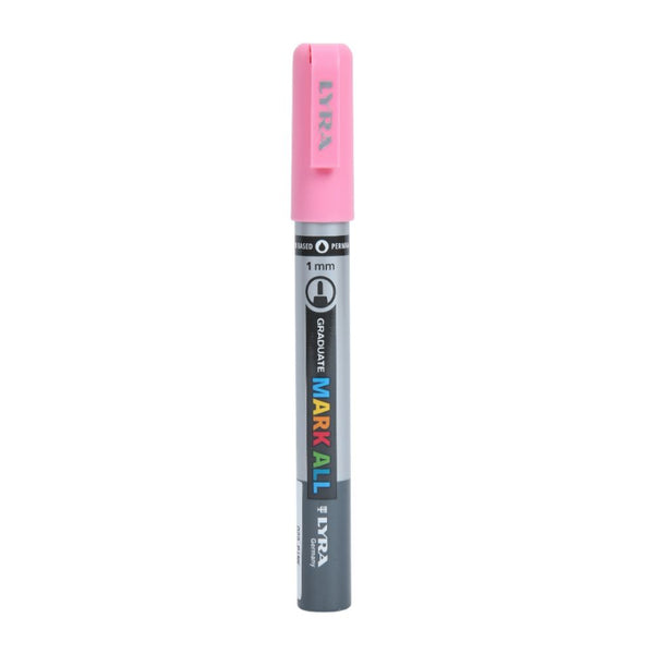 Lyra Graduate Mark All 1.0mm Permanent Art Marker (Pink, Pack of 6)