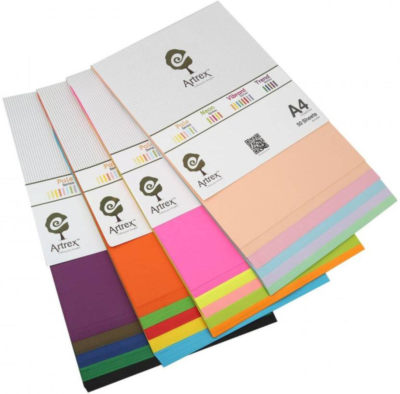 Artrex Language Series Mixed 25 Colour X 10 Sheets Each Paper (250 Sheets, A4, 80 GSM)