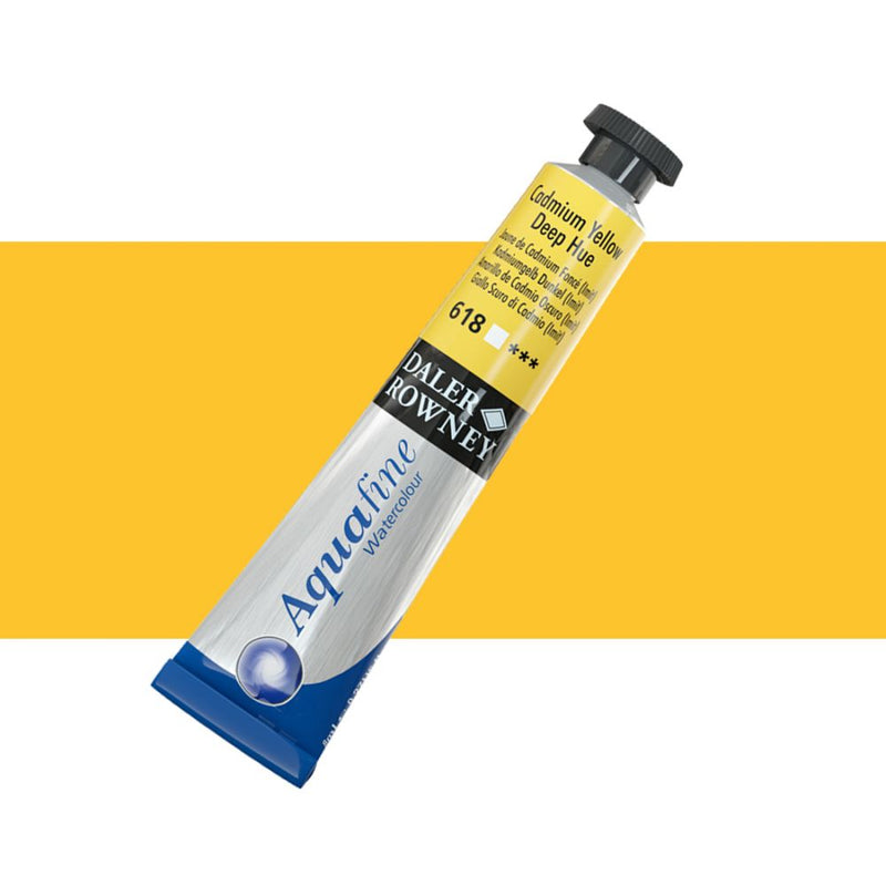 Daler-Rowney Aquafine Watercolour Metal tube (8ml, Cadmium Yellow Deep Hue-618), Pack of 1