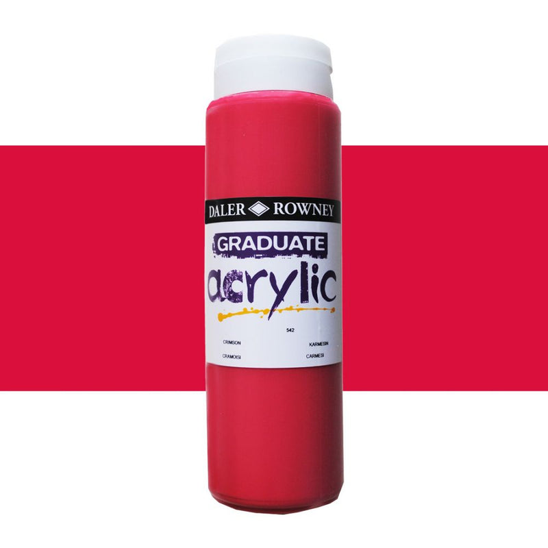Daler-Rowney Graduate Acrylic Colour Paint Tube (500ml, Crimson-542) Pack of 1
