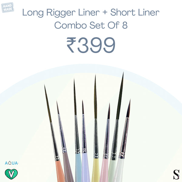 Stationerie Candy Liner Combo Set Of 8 Long & Short Liner Brushes