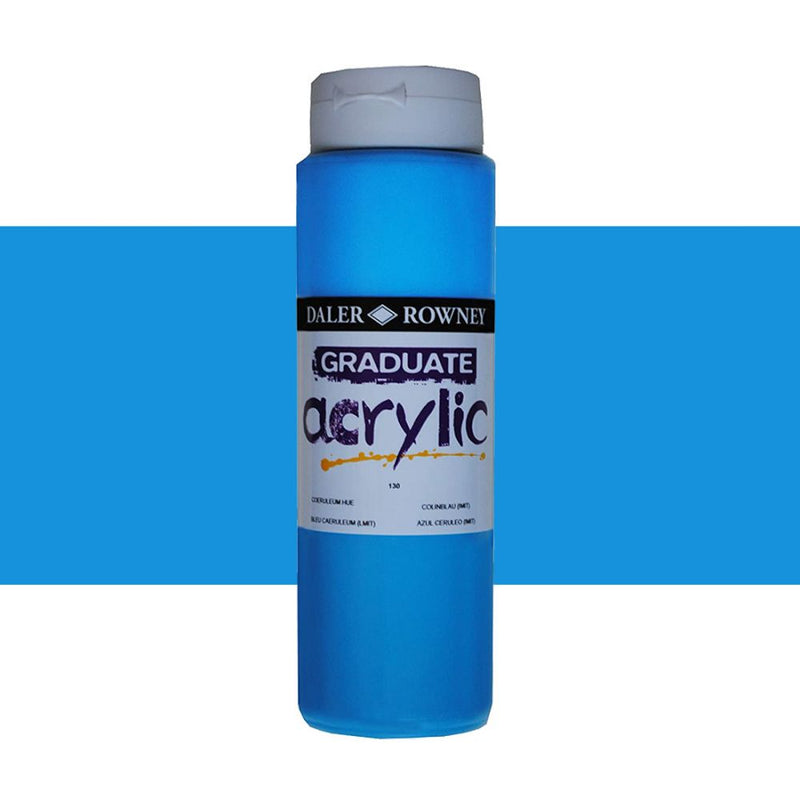Daler-Rowney Graduate Acrylic Colour Paint Tube (500ml, Coeruleum Blue Hue-130) Pack of 1