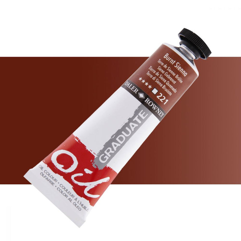 Daler-Rowney Graduate Oil Colour Paint Metal Tube (38ml, Burnt Sienna-221), Pack of 1