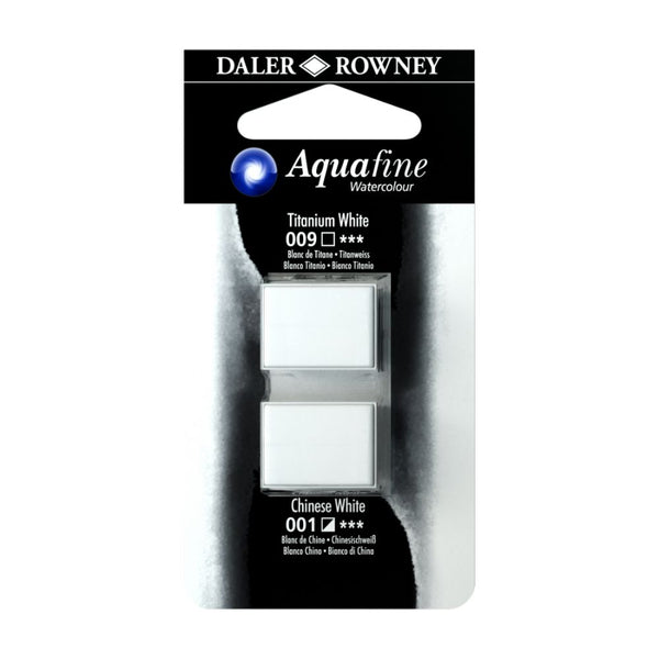 Daler-Rowney Aquafine Watercolour Blister pack (Half Pans, Titanium White/Chinese White-023), Pack of 1