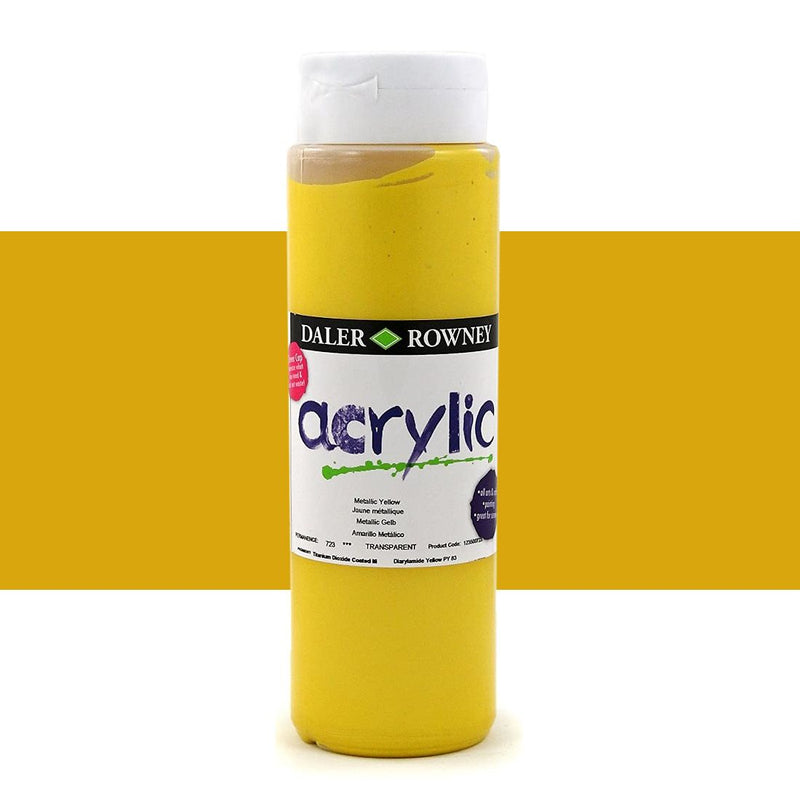 Daler-Rowney Graduate Acrylic Colour Paint Tube (500ml, Metallic Yellow-723) Pack of 1