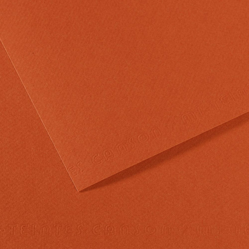 Canson Mi-Teintes 160 GSM Embossed 50 x 65 cm Coloured Paper Sheets (Red Earth,25 Sheets)