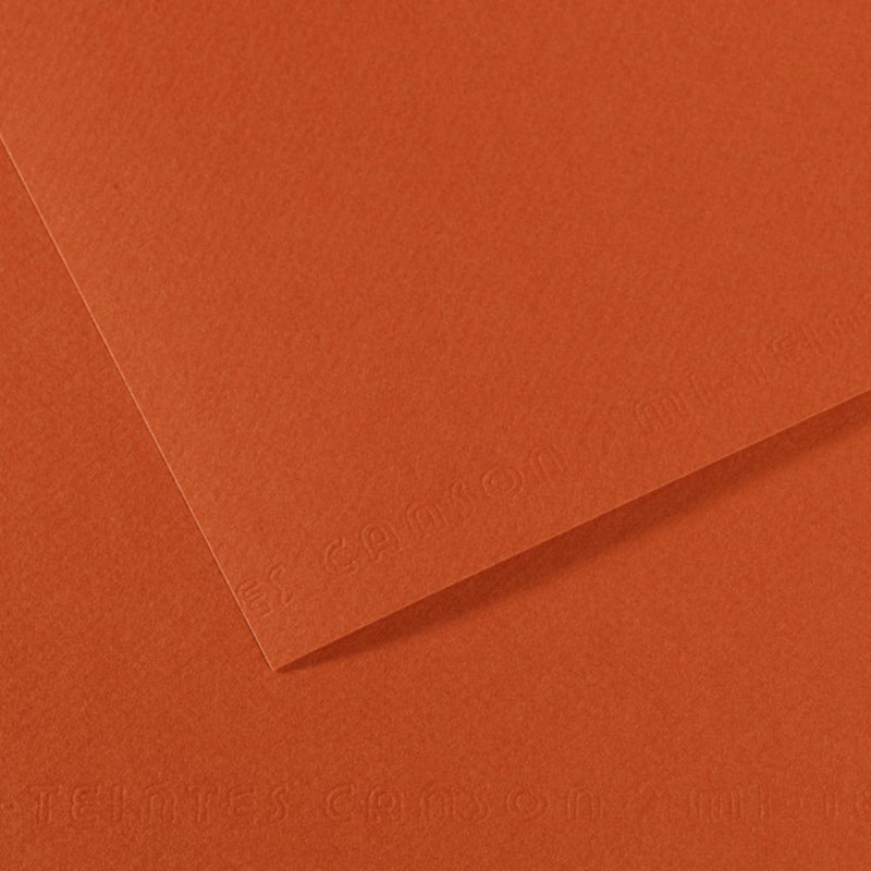 Canson Mi-Teintes 160 GSM Honeycomb Grain A4 21x29.7cm; Coloured Drawing Paper (10 Sheets, Red Earth)