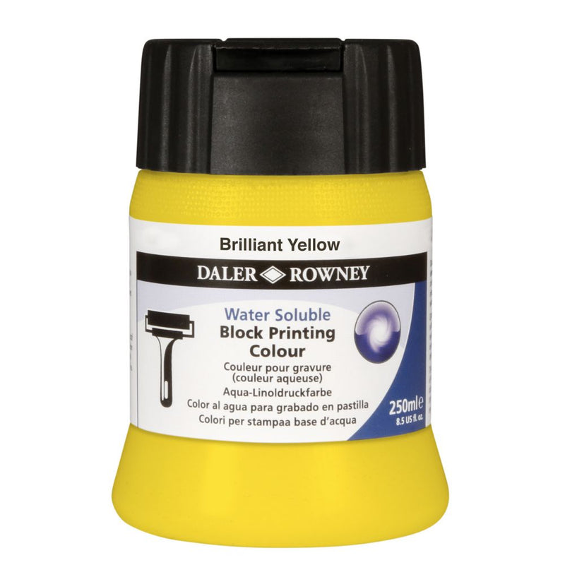 Daler-Rowney Water Soluble Block Printing Colour (250ml, Brilliant Yellow) Pack of 1