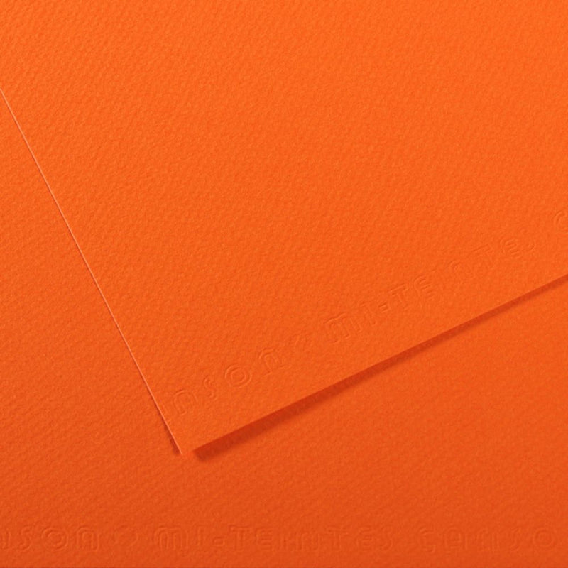 Canson Mi-Teintes 160 GSM Embossed 50 x 65 cm Coloured Paper Sheets (Orange,25 Sheets)
