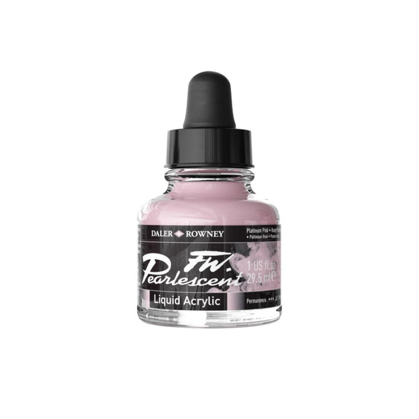 Daler-Rowney FW Pearlescent Ink Bottle (29.5ml, Platinum Pink-118), Pack of 1