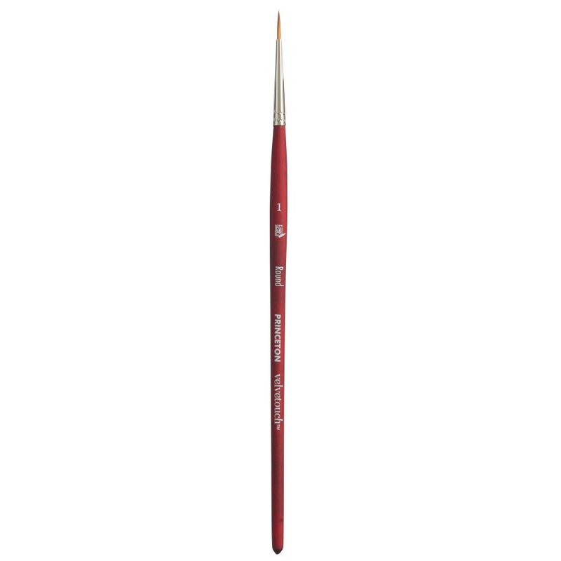 Princeton Velvetouch Short Handle Round Paintbrush (No 1)