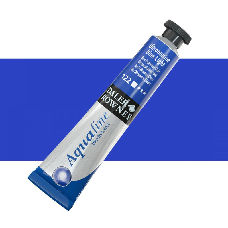 Daler-Rowney Aquafine Watercolour Metal tube (8ml, Ultramarine Blue Light-122), Pack of 1
