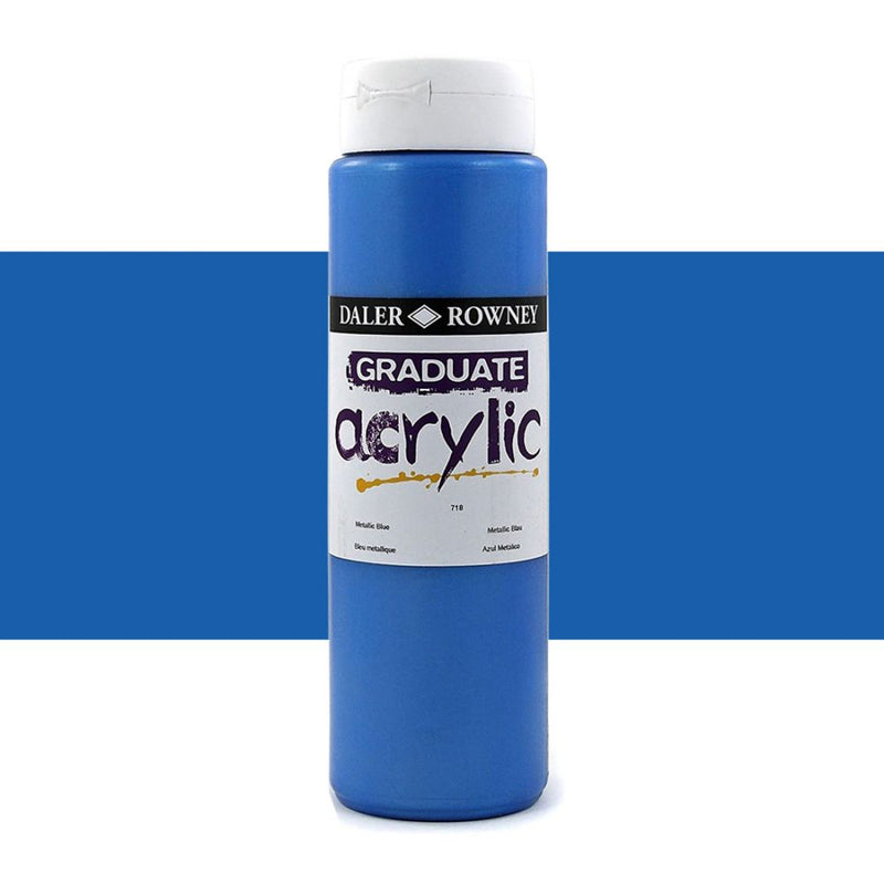 Daler-Rowney Graduate Acrylic Colour Paint Tube (500ml, Metallic Blue-718) Pack of 1
