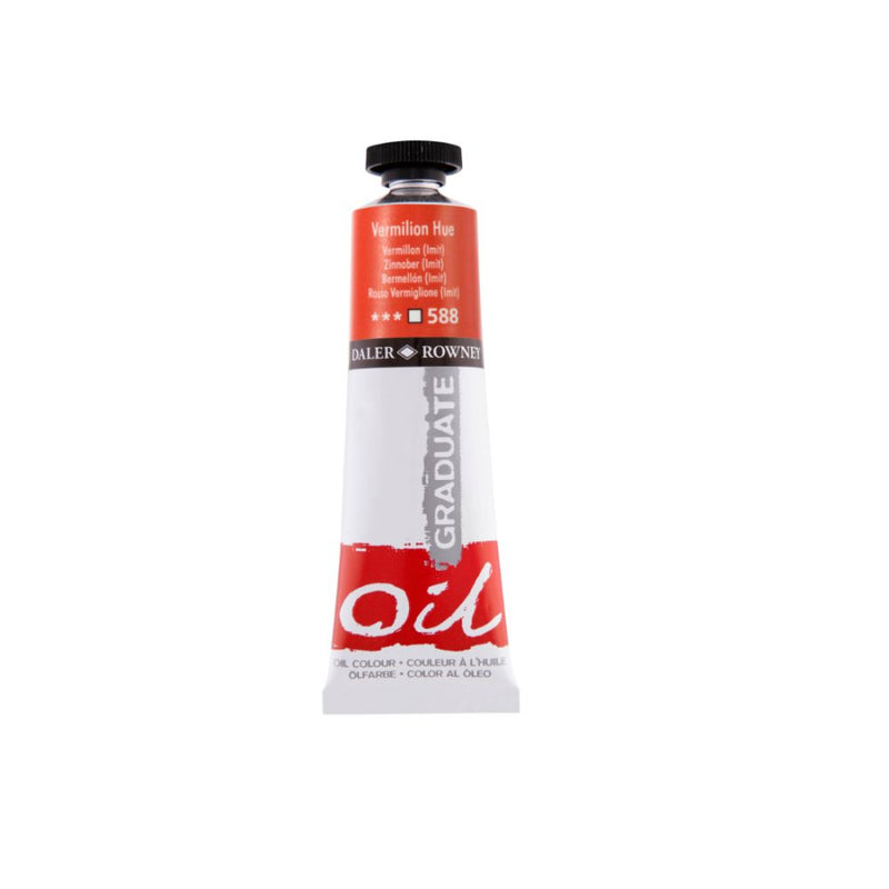 Daler-Rowney Graduate Oil Colour Paint Metal Tube (38ml, Vermilion Hue-588), Pack of 1