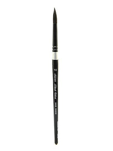Silver Brush 3000S-10 Black Velvet Short Handle Blend Brush, Round, Size 10