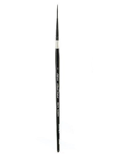 Silver Brush 3007S-1 Black Velvet Short Handle Blend Risslon Brush, Script Liner, Size 1