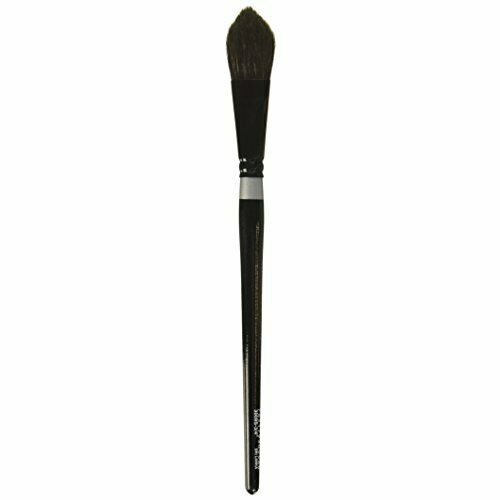 Silver Brush 3009S-1 Black Velvet Short Handle Blend Squirrel and Risslon Brush, Oval Wash, 1-Inch