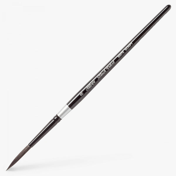 Silver Brush 3007S-8 Black Velvet Short Handle Blend Risslon Brush, Script Liner, Size 8