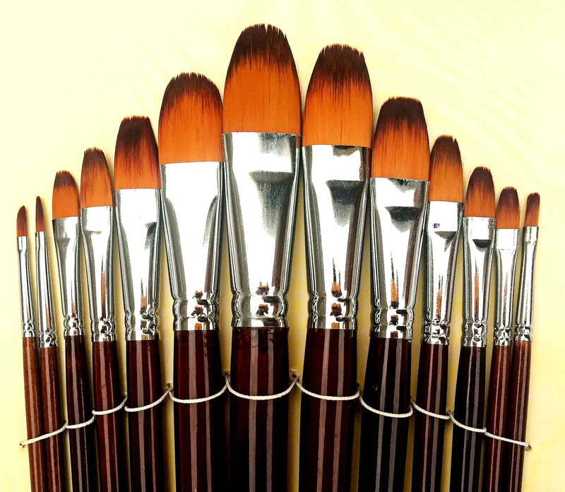 Bomeijia Filbert Best Artist Paint Brush Set (13 Brushes) for Acrylic, Watercolor Painting by Bomega Artist Brush