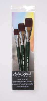 Silver Brush Ruby Satin Set of 3 Short Handle Synthetic Jumbo Size Bright Brushes RSS-2573S