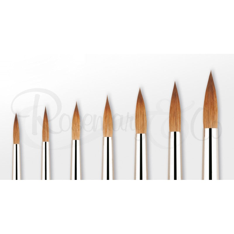 ROSEMARY SERIES 33. PURE KOLINSKY POINTED SABLE BRUSHES SIZE 2,4,6,8