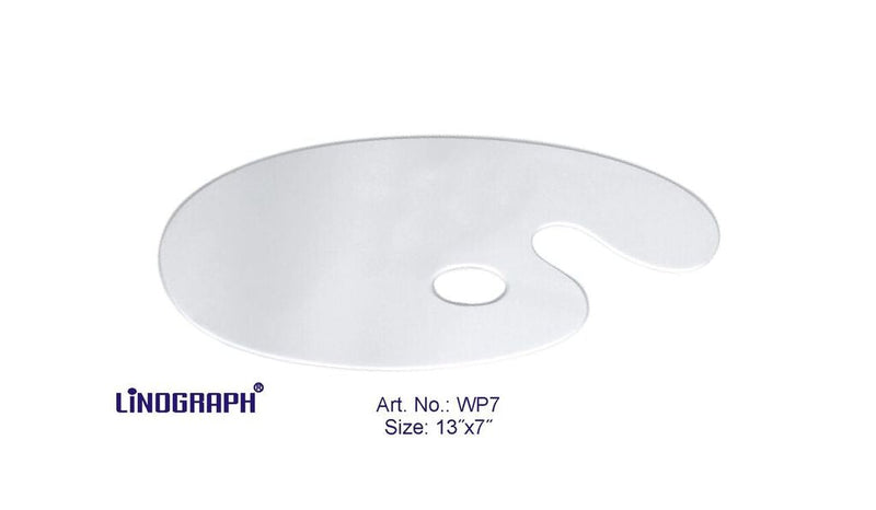 Asint Wooden Palette Oval White (13" X 7")
