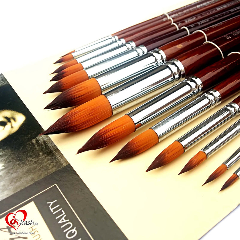 Bomeijia Round Best Artist Paint Brush Set (13 Brushes) for Acrylic, Watercolor Painting by Bomega Artist Brush