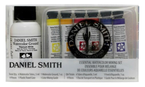 Daniel Smith Watercolor, Essential Mixing Set with 5ml Essential Colors, 1oz Watercolor Ground, Mixing Guide and Plastic Travel case (285610117)