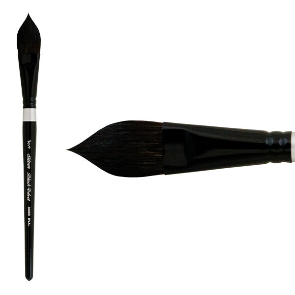 Silver Brush 3009S-3/4 Black Velvet Short Handle Blend Brush, Oval Wash, 3/4-Inch