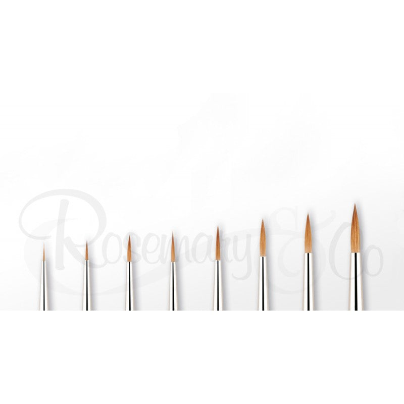 ROSEMARY SERIES 33. PURE KOLINSKY POINTED SABLE BRUSHES SIZE 2,4,6,8