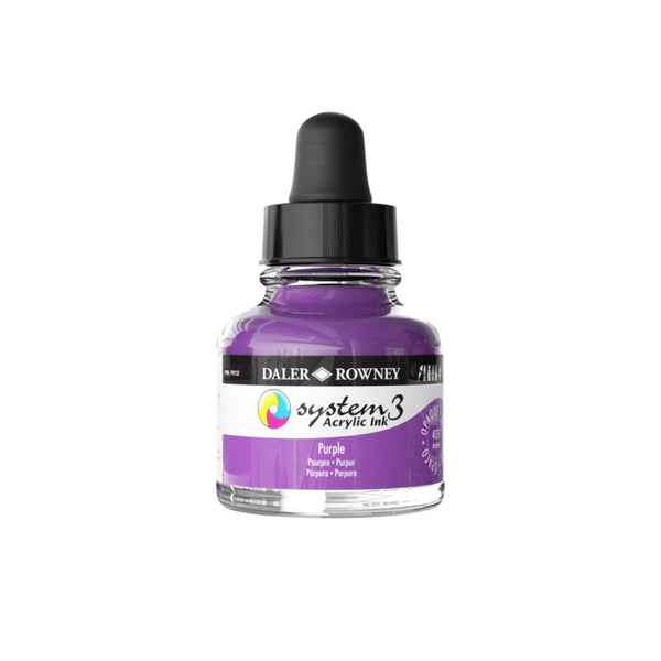 Daler-Rowney System3 Acrylic Colour Ink Bottle (29.5ml, Purple-433), Pack of 1