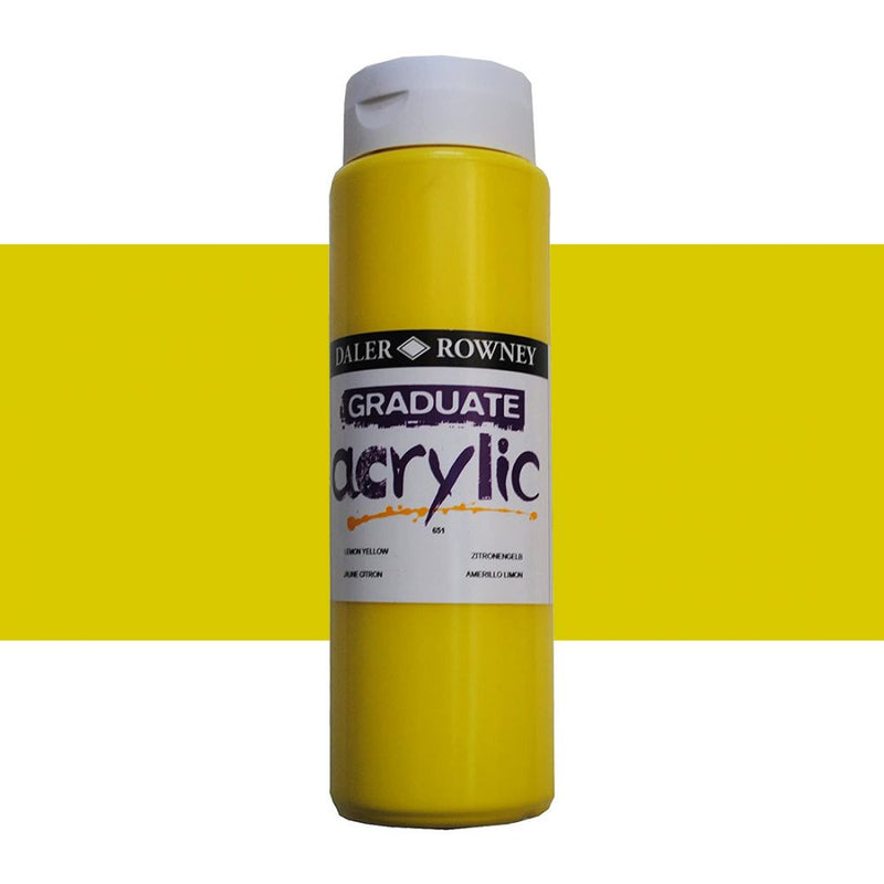 Daler-Rowney Graduate Acrylic Colour Paint Tube (500ml, Lemon Yellow-651) Pack of 1