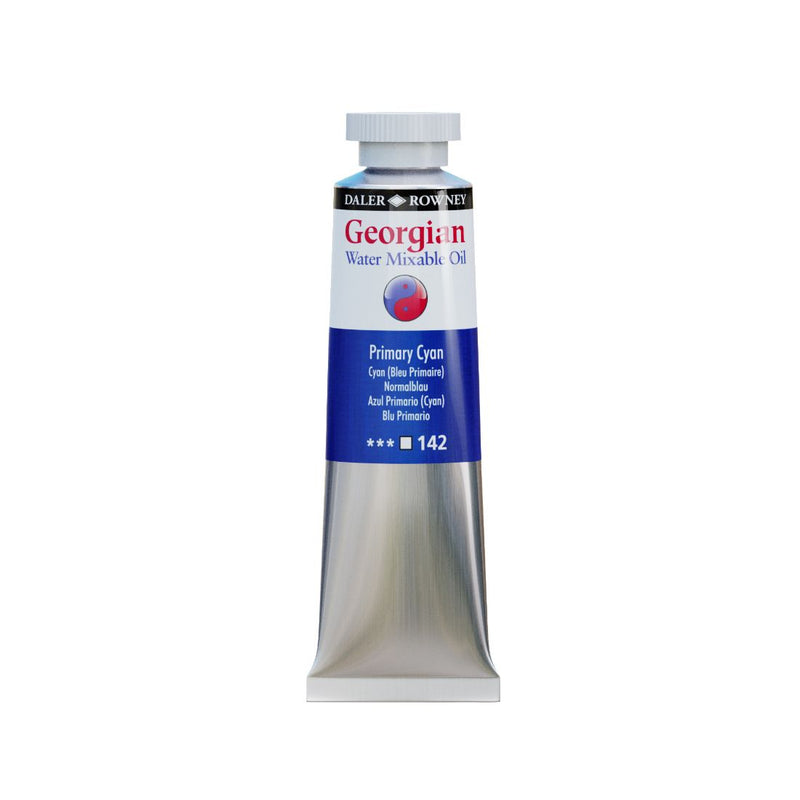 Daler-Rowney Georgian Water Mixable Oil Colour Metal Tube (37ml, Primary Cyan-142), Pack of 1