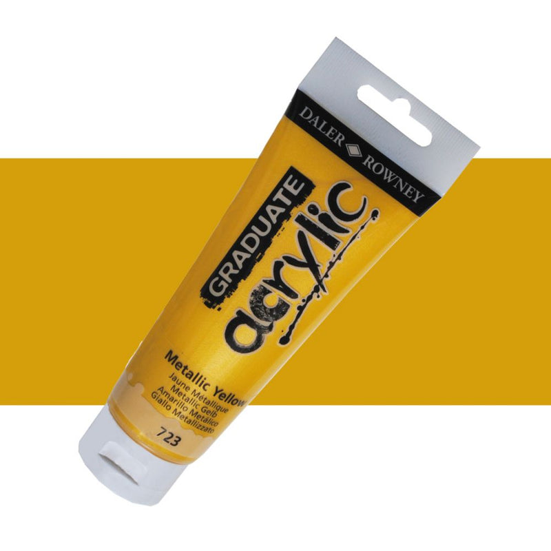 Daler-Rowney Graduate Acrylic Colour Paint Tube (75ml, Metallic Yellow-723), Pack of 1