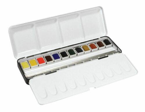 Daler-Rowney Aquafine Watercolour Metal Box(12 Half Pans)