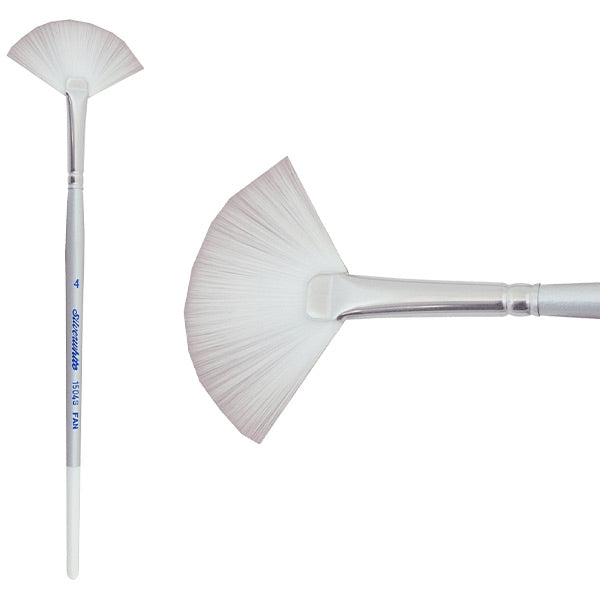 Silver Brush Series 1504 White Fan Blender Short Handle Size 4