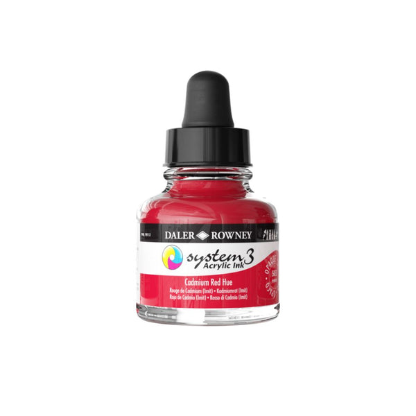Daler-Rowney System3 Acrylic Colour Ink Bottle (29.5ml, Cadmium Red Hue-503), Pack of 1