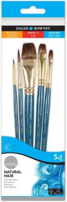 Daler-Rowney Simply Short Handle Watercolour Brush Set (5 Brushes)