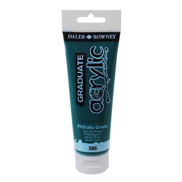 Daler-Rowney Graduate Acrylic Colour Paint Tube (120ml, Phthalo Green-386), Pack of 1