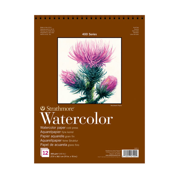 STRATHMORE 400 SERIES WATERCOLOR PAD 11X15 12 Sheets  GSM-300 SIZE-27.94 x 38.10 cm