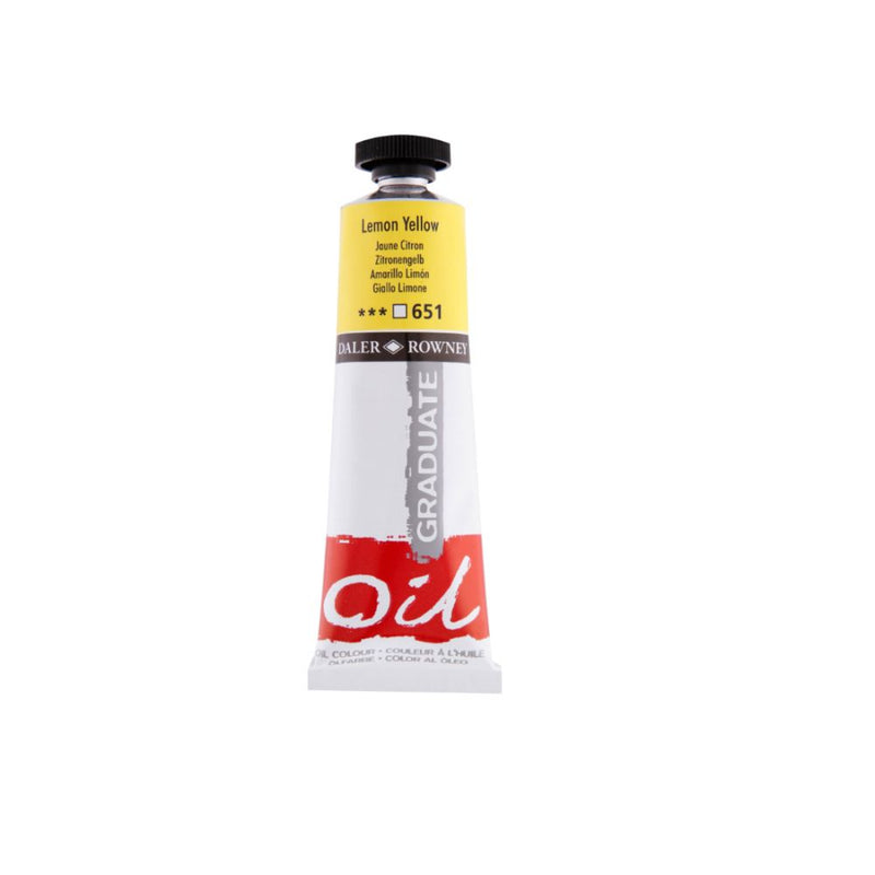 Daler-Rowney Graduate Oil Colour Paint Metal Tube (38ml, Lemon Yellow-651), Pack of 1